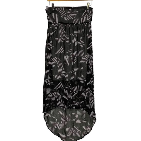Volcom Women's size XS black Pink Sheer High low leaf print sundress - Picture 3 of 12